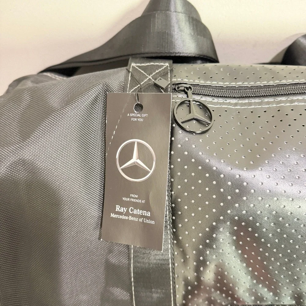 Mercedes-Benz Black Duffel Bag Ray Catena Travel Gym Bag Perforated Nylon New
